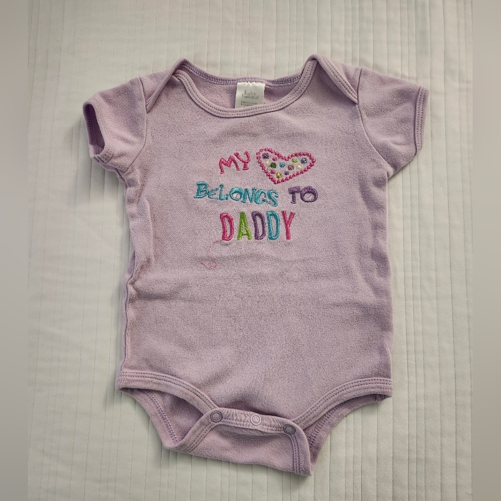 Baby Essentials Lavender Onesie with Heart Embroidery